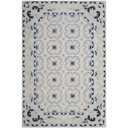 Safavieh 5 x 5 ft. Bella Hand Tufted Square Area Rug, Ivory and Blue BEL154A-5SQ